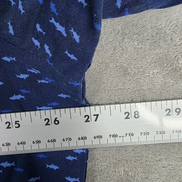 Mens Izod Advantage Performance Blue Shark Shirt Button Up Short Sleeve Size XXL - Picture 5 of 7